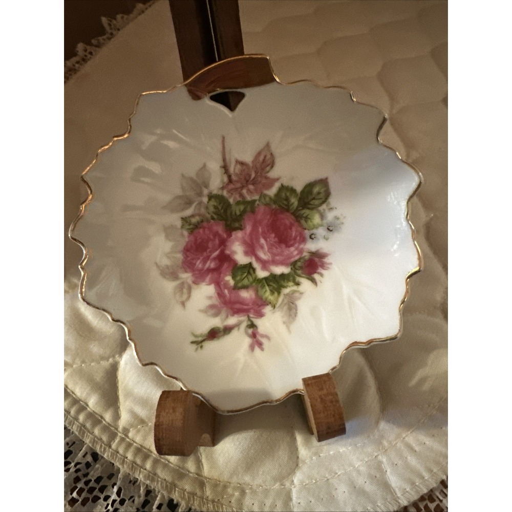 Antique Fraureuth Dresden Gilded Small Floral‎ Trinket Dish - Picture 4 of 4